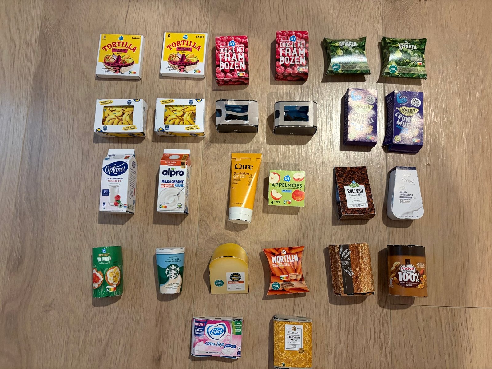 AH kartonnen mini boodschappen (26 stuks), Ophalen of Verzenden, Zo goed als nieuw