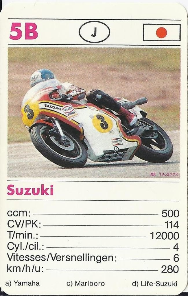 Kw3695 motorkaartje suzuki (5b), Ophalen of Verzenden, Zo goed als nieuw, Motoren