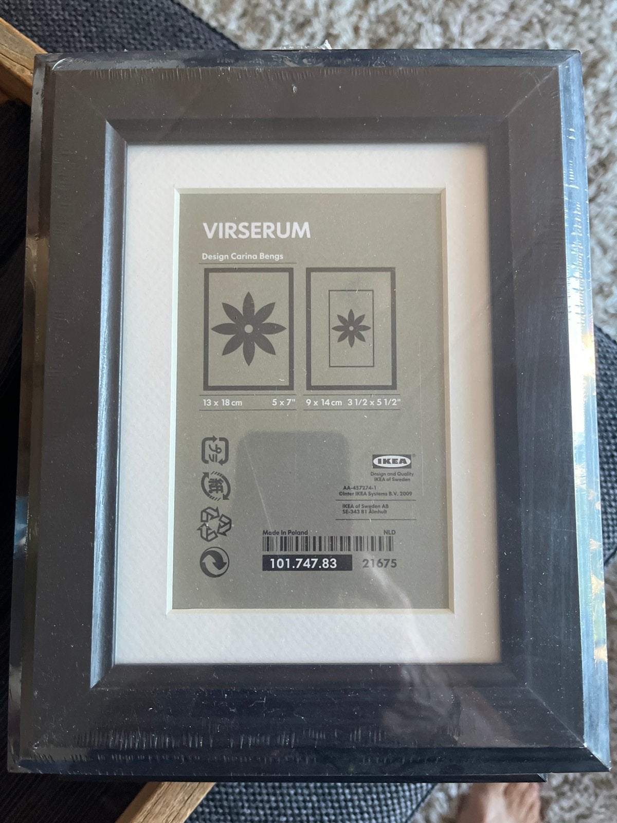 IKEA VIRSERUM Fotolijst Zwart - 13x18 cm (Nieuw), Nieuw, Ophalen of Verzenden, Fotolijst, Met glas