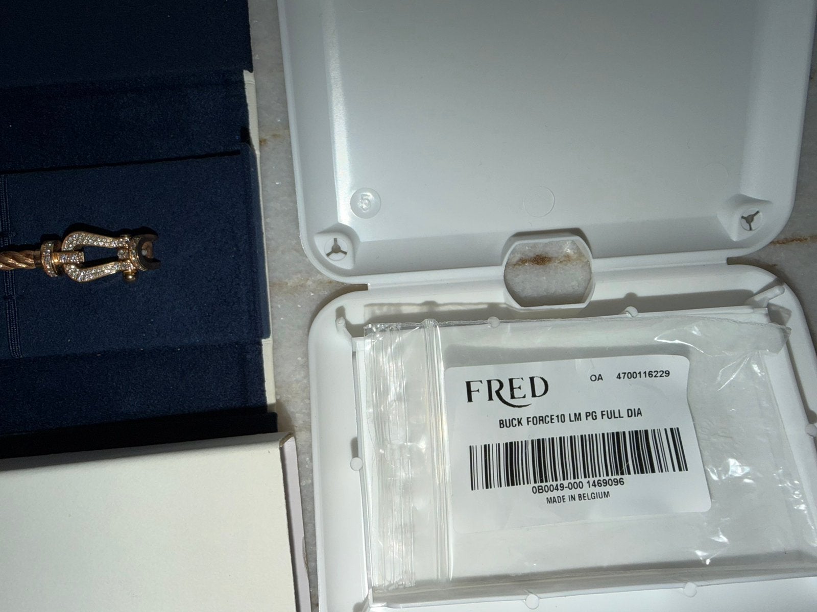 Fred Force 10 Armband Roodgoud 18K met Diamanten Sluiting, Ophalen of Verzenden, Zo goed als nieuw, Goud, Met edelsteen