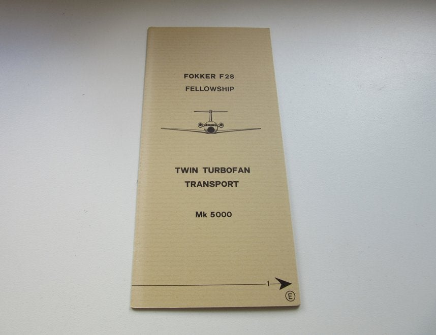 Fokker F 28 fellowship brochure Mk5000 Twin turbofan transpo, Verzenden, Zo goed als nieuw, Overige typen