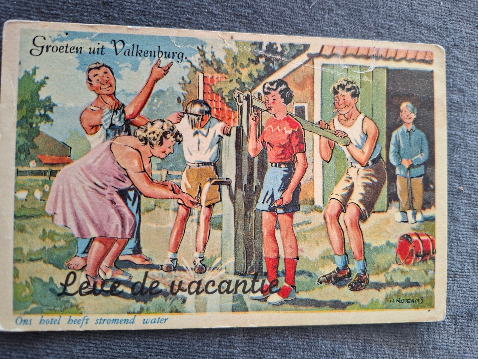 H.Rotgans,  Ons hotel heeft stromend water, LET OP, Verzamelen, Verzenden, 1940 tot 1960, Gelopen, Overige thema's