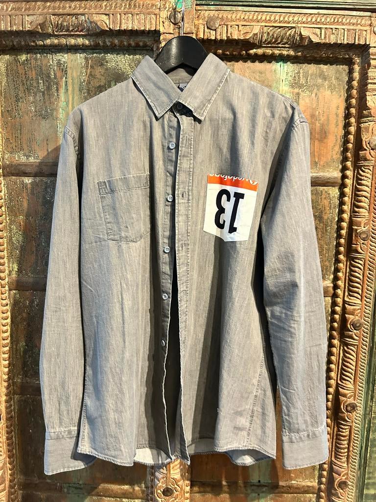 De Course La Machine Grijs Overhemd met Vodafone Patch, Kleding | Heren, Overhemden, Zo goed als nieuw, Overige halswijdtes, Grijs