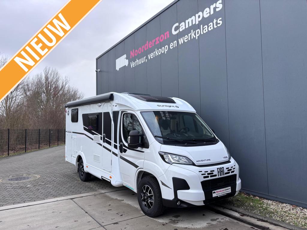 Sunlight V66 Adventure € 3500 Voorjaars Voordeel, Caravans en Kamperen, Campers, Bedrijf, tot en met 2, Half-integraal, Sunlight