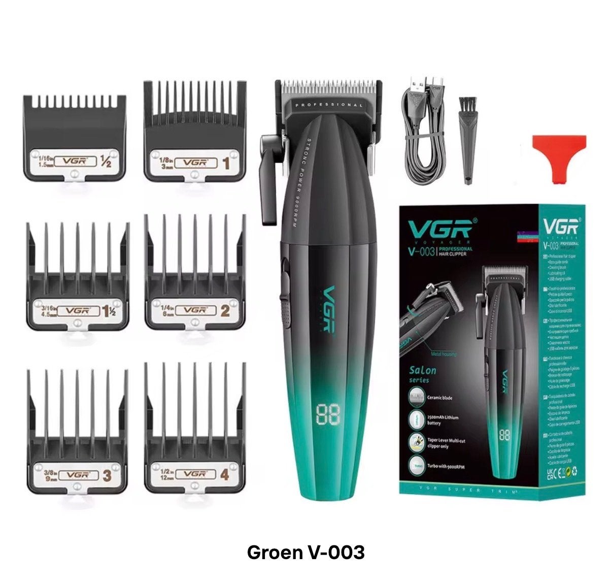 VGR V-003 Professionele Tondeuse - Groen, Ophalen of Verzenden, Nieuw, Tondeuse