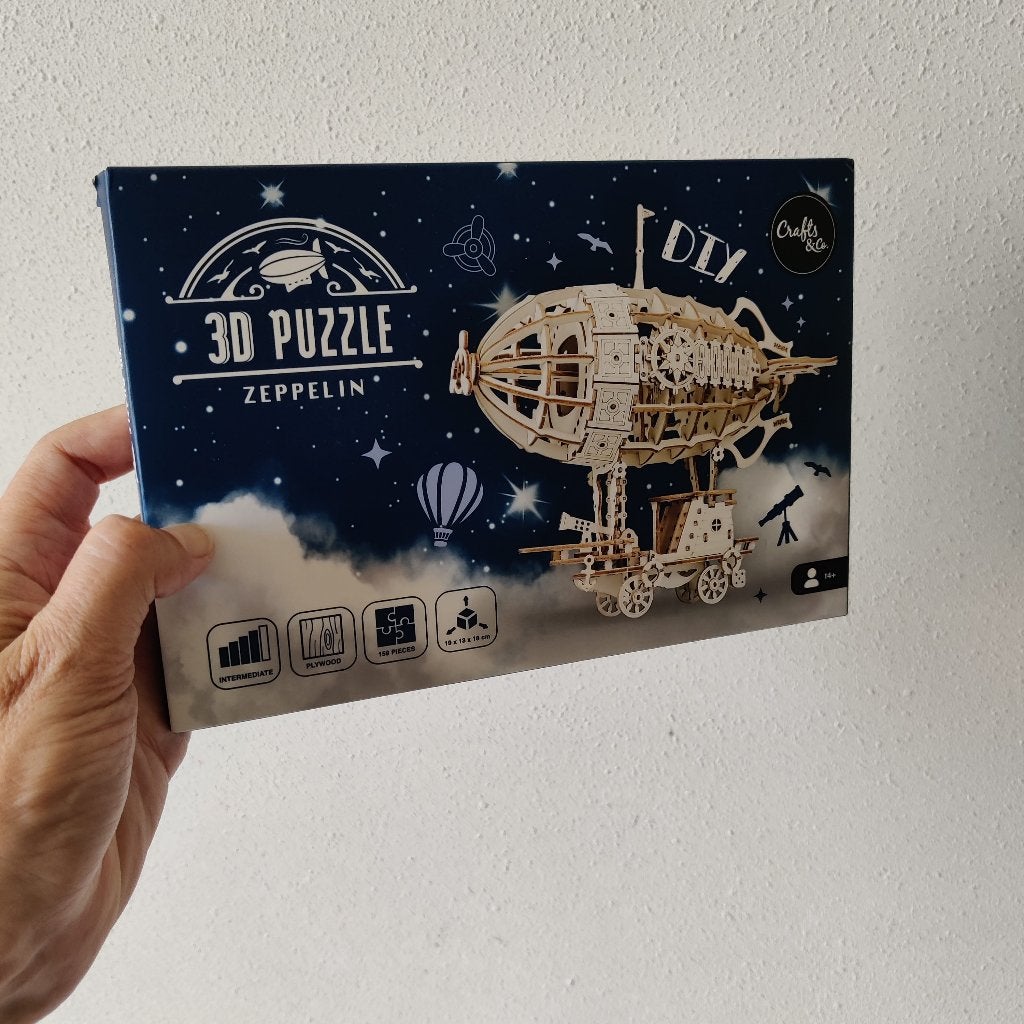 Zeppelin 3D Houten Puzzel DIY Bouwpakket 159 Stukjes, Ophalen of Verzenden, Nieuw