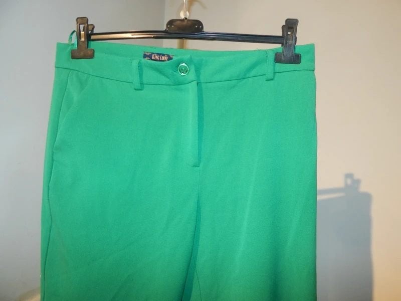 King Louie appeltjes groene broek 7/8e model mt M, Kleding | Dames, Broeken en Pantalons, Maat 38/40 (M), Verzenden, King Louie