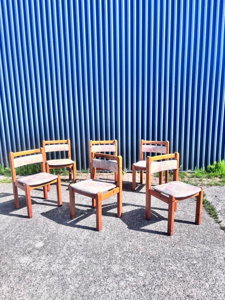 6 x vintage stoelen eetkamerstoelen, Ophalen, Gebruikt, C, C