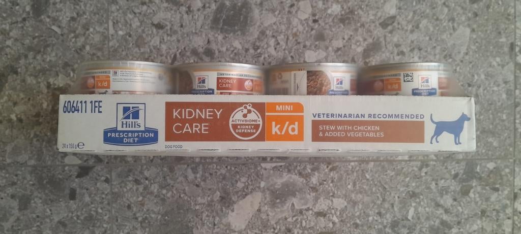 Kidney voer mini k/d Therapeutisch ~ tray: 24 blikjes, Dieren en Toebehoren, Dierenvoeding, Hond, Ophalen of Verzenden