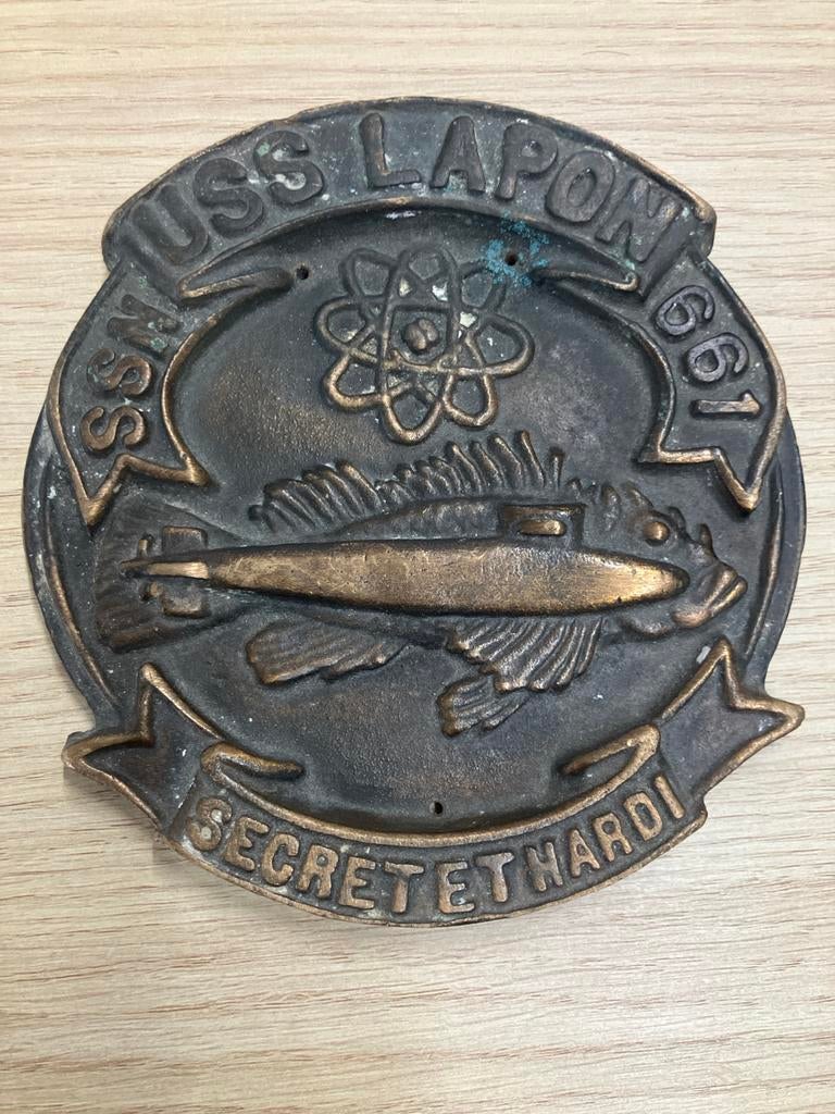 Vintage USS Lapon SSN 661 Plaquette - Marine Decoratie, Ophalen of Verzenden, Gebruikt