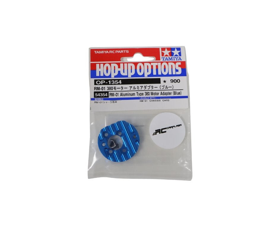 Tamiya RM-01/F104 alu Type 380 Motor Adapter (Blue) 54354