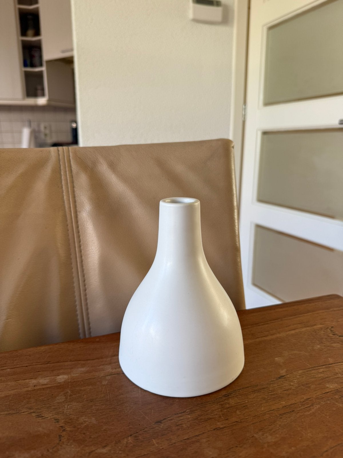 Witte crème kandelaar kaarsenhouder 14 cm hoog, IKEA, Ophalen of Verzenden, Zo goed als nieuw, 14 cm