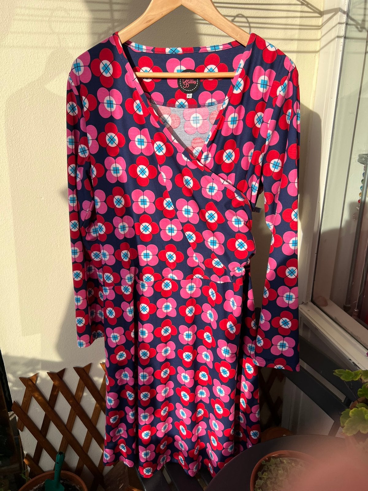 Jurk tante betsy maat Xl., Ophalen, Blauw, Maat 46/48 (XL) of groter, Zo goed als nieuw