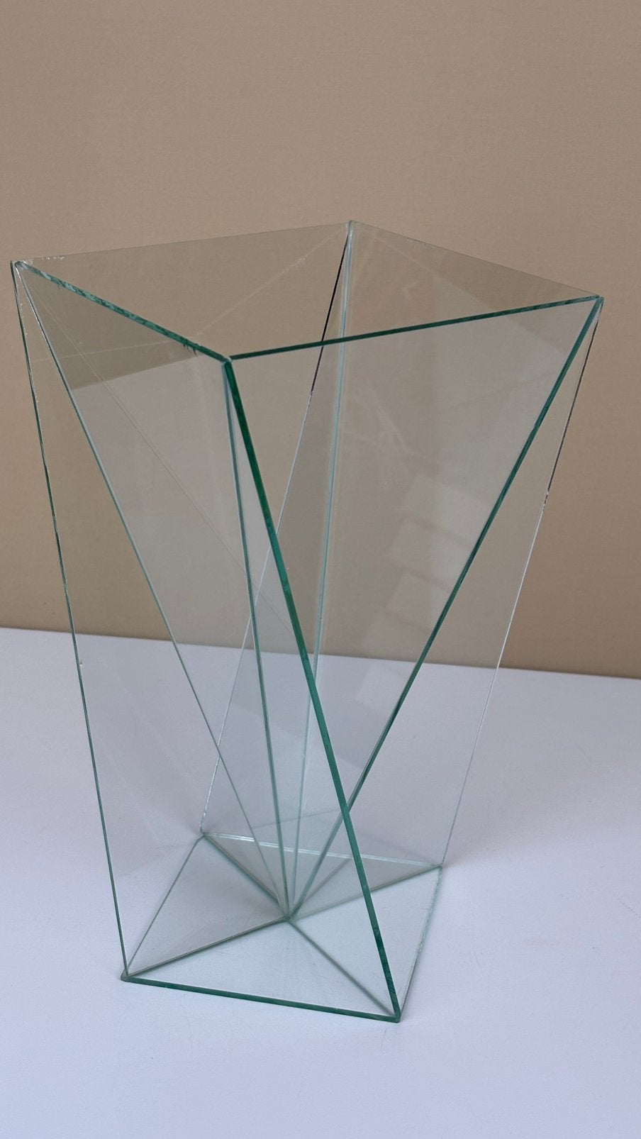 Delta Dutch design vaas glas Mart van Schijndel eighties, Vaas, 27 cm, Handgemaakt, Ophalen