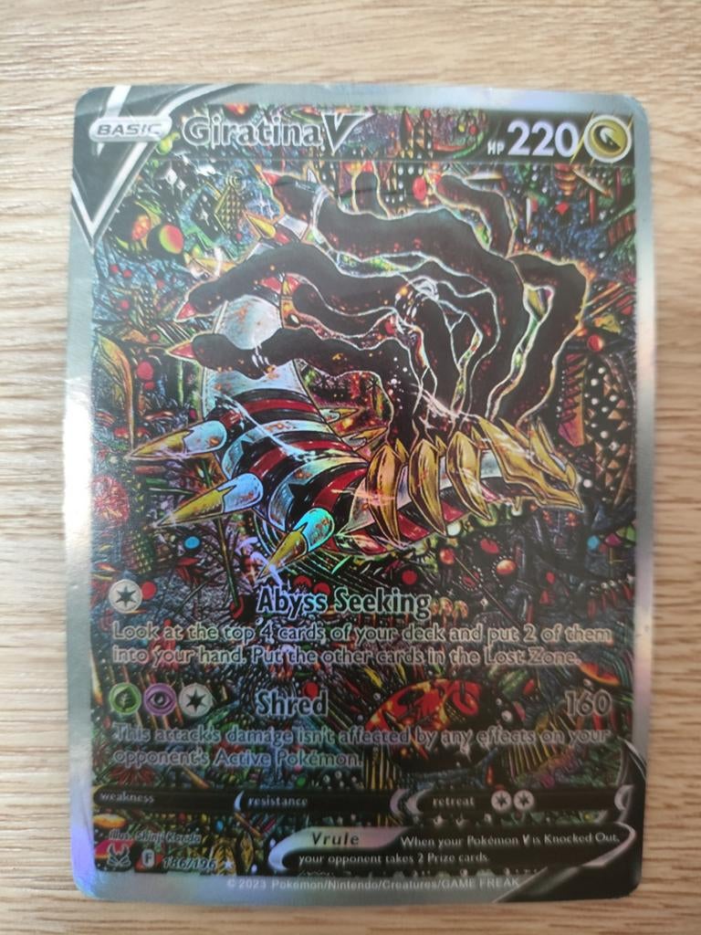 Giratina V (Alternate Art) Pokémon Kaart - Gebruikt, Ophalen of Verzenden, Gebruikt, Losse kaart, Foil