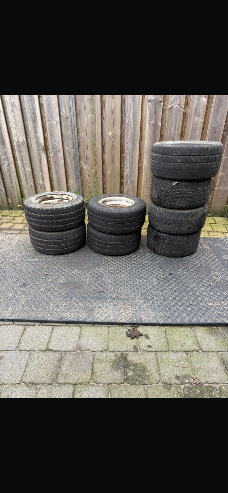 10 inch hogedruk banden met velg - 8 stuks, Ophalen of Verzenden, Gebruikt