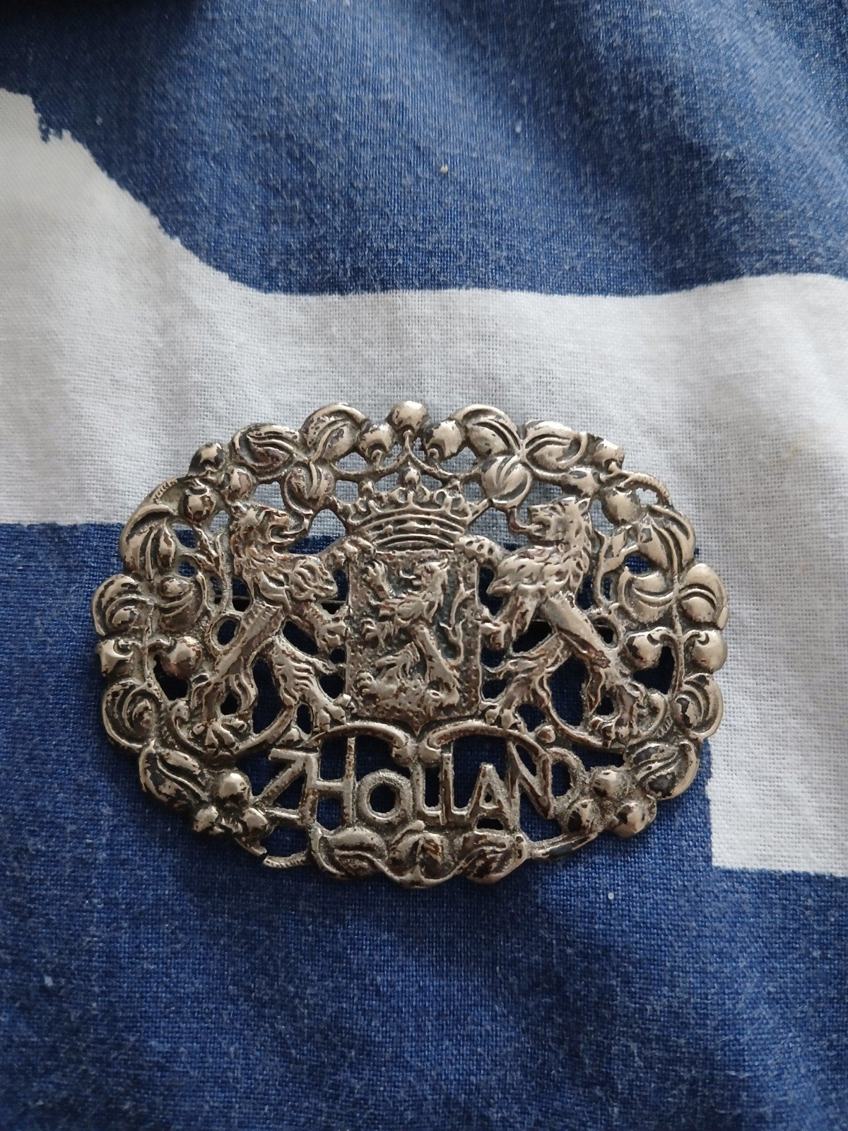 Zilveren Broche met Wapen van Zuid Holland, Sieraden, Tassen en Uiterlijk, Ophalen of Verzenden, Zilver, Broche