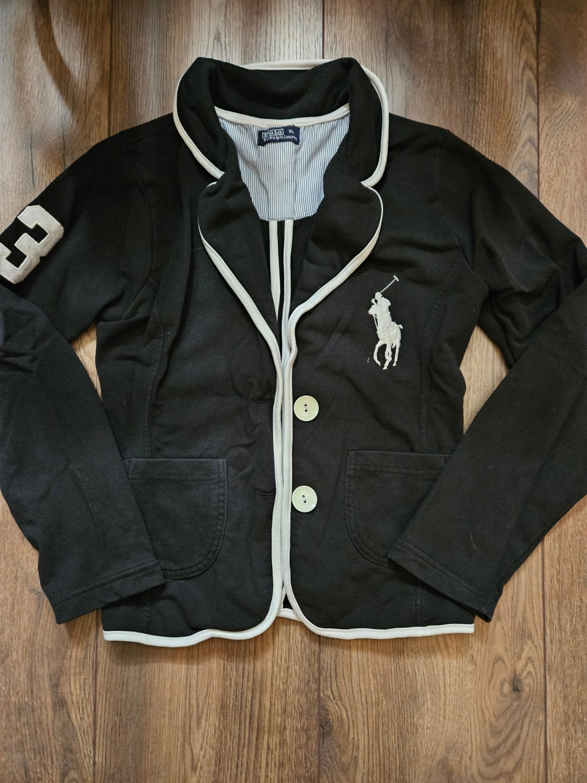 Zwarte Polo Ralph Lauren blazer - Maat XL, Kleding | Dames, Polo Ralph Lauren, Zwart, Maat 46/48 (XL) of groter, Ophalen of Verzenden