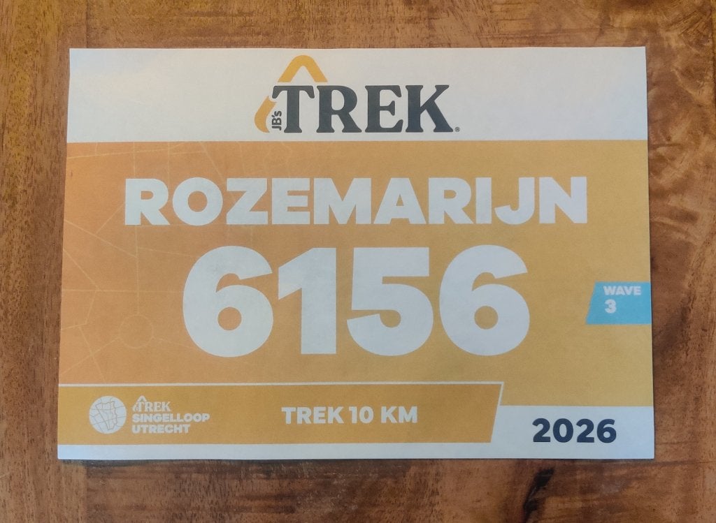 Startnummer TREK Singelloop Utrecht, Eén persoon, Oktober
