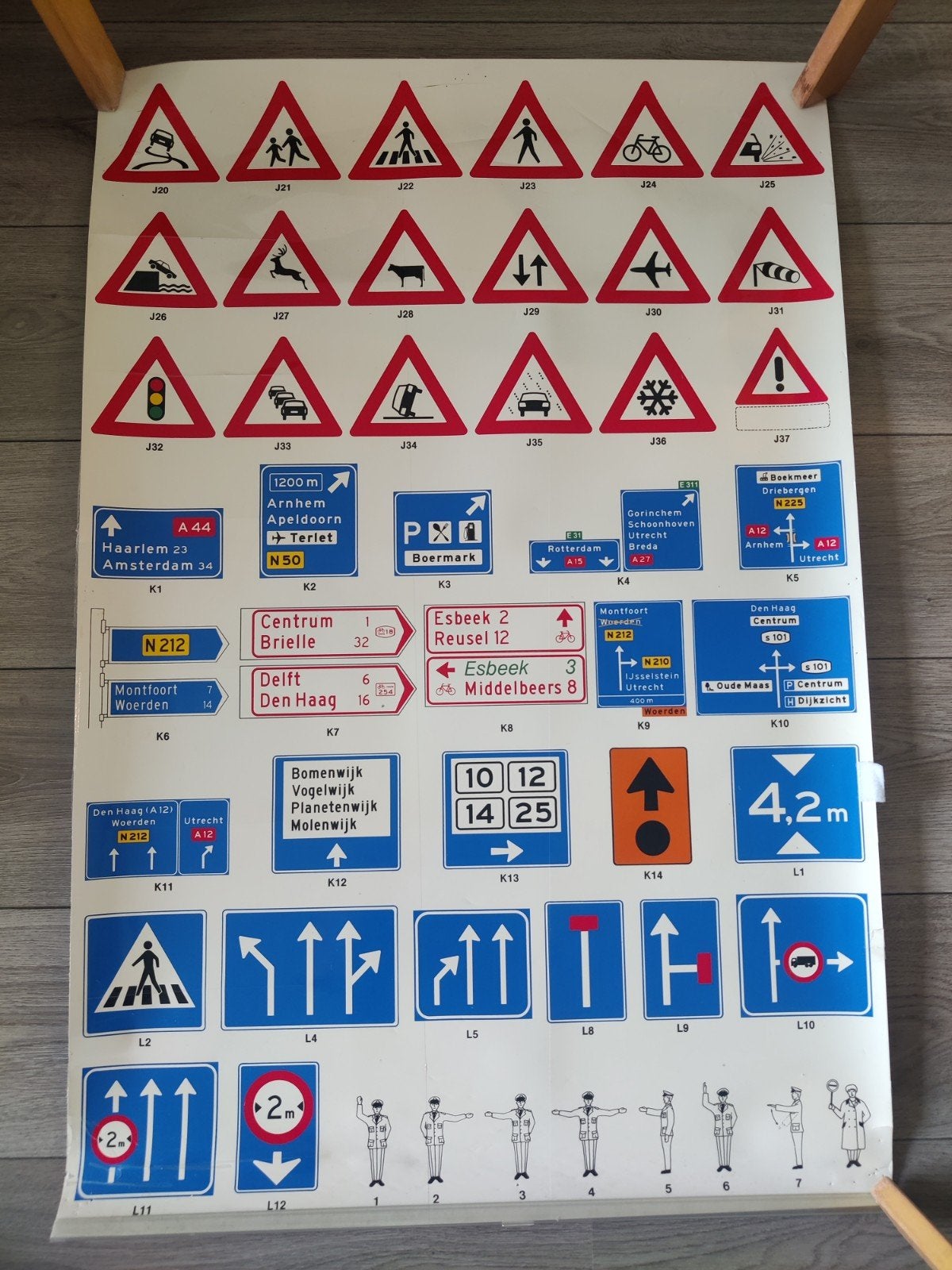 vintage verkeersborden posters, 3 stuks, Antiek en Kunst, Ophalen of Verzenden