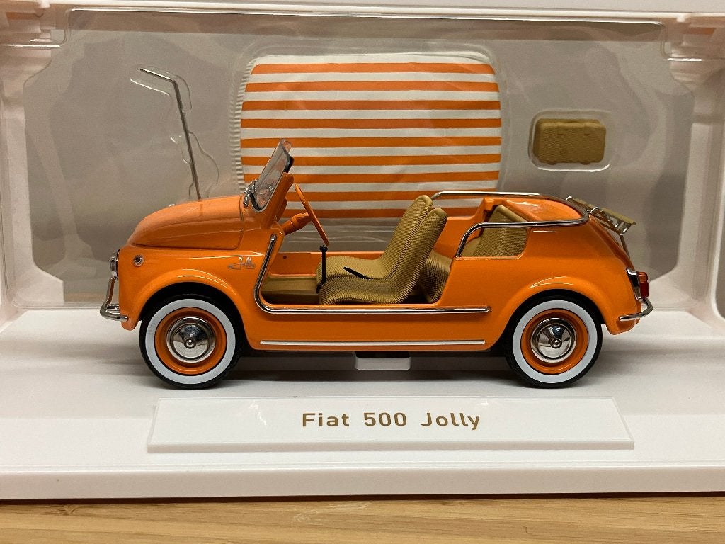 Fiat 500 Jolly van 1965 Orange   1/18 Norev, Ophalen of Verzenden, Nieuw, Auto, Norev