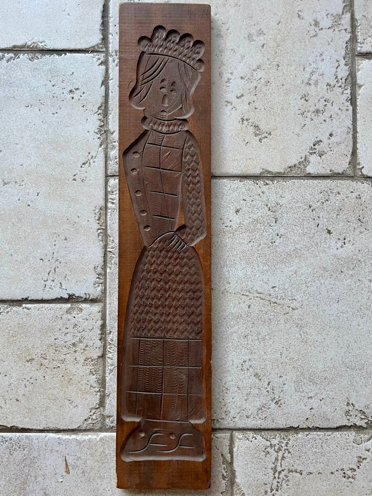 Antieke handgesneden speculaasplank 70 cm | grote koekplank, Ophalen of Verzenden