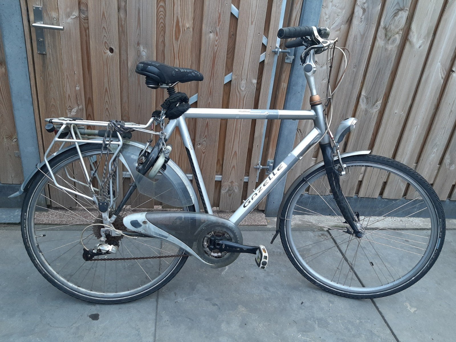 Gazelle hybride tourfiets 28 inch 61 cm 27 versnellingen, Ophalen, 28 inch, Gebruikt, Vering