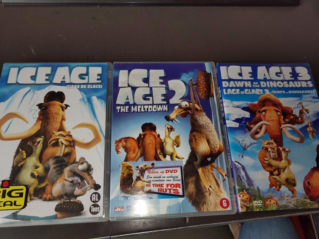 Ice Age 1, 2 & 3 DVD Boxset - Nederlands gesproken, Cd's en Dvd's, Dvd's | Kinderen en Jeugd, Ophalen, Gebruikt, Alle leeftijden