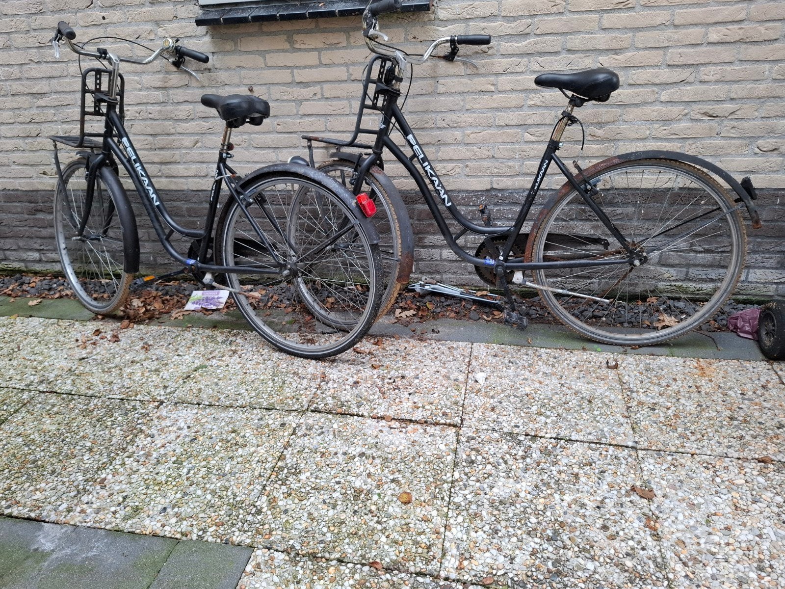 twee Pelikaan fietsen, Ophalen, Velgrem, Pelikaan, 53 tot 56 cm