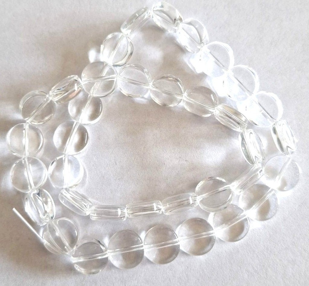 Streng doorzichtige muntvorm glas kralen 10 mm, Verzenden, Nieuw, Kraal