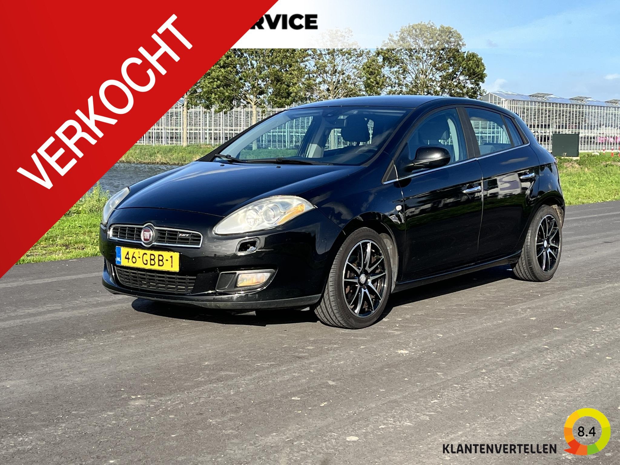 Fiat Bravo 1.4 T-Jet Emotion Clima, cruise, pdc achter, trek, Auto's, Gebruikt, 4 cilinders, Zwart, Origineel Nederlands