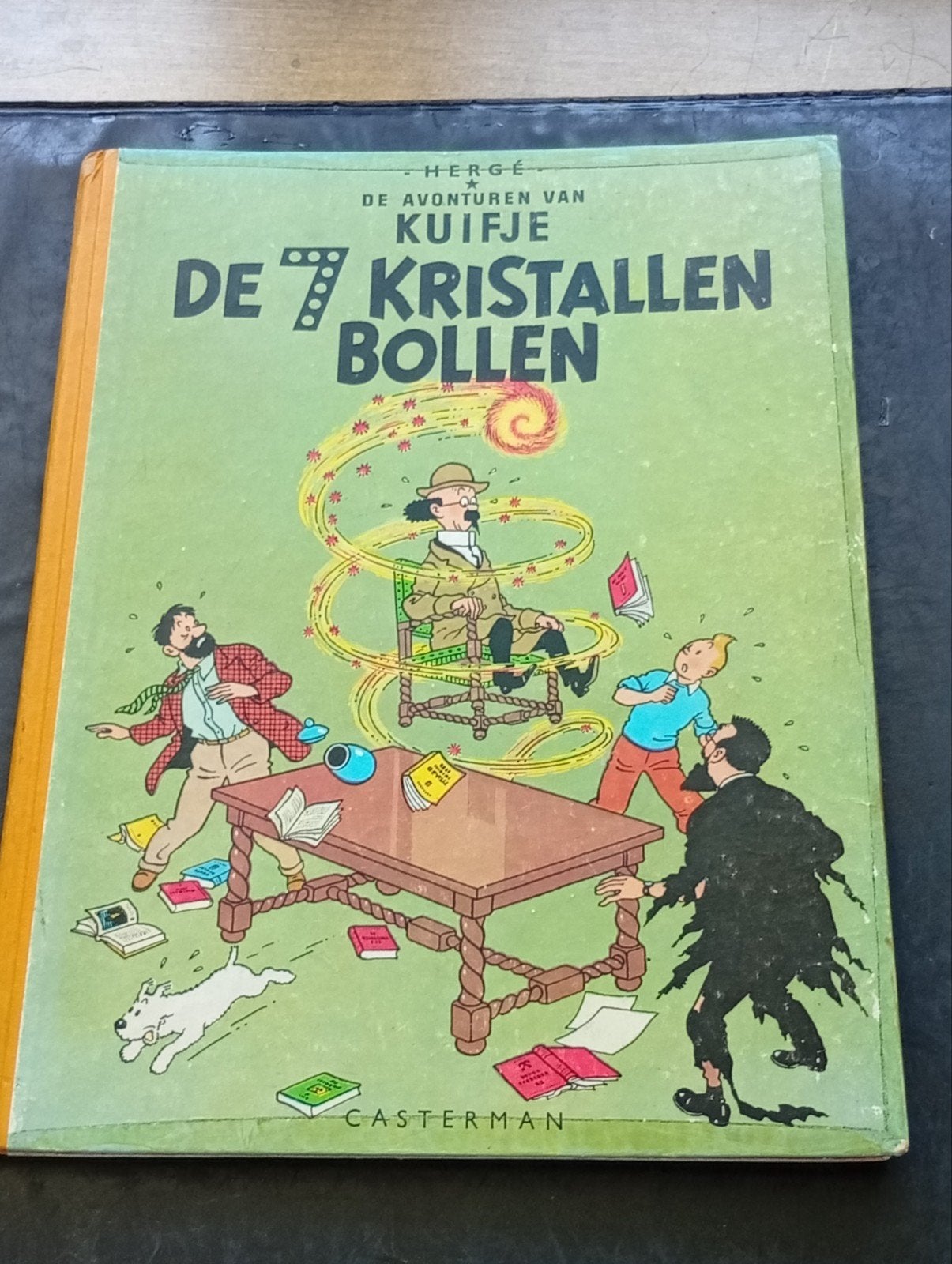 Kuifje: De 7 Kristallen Bollen, complete herdruk uit 1954!!, Eén stripboek, Ophalen of Verzenden, Gelezen