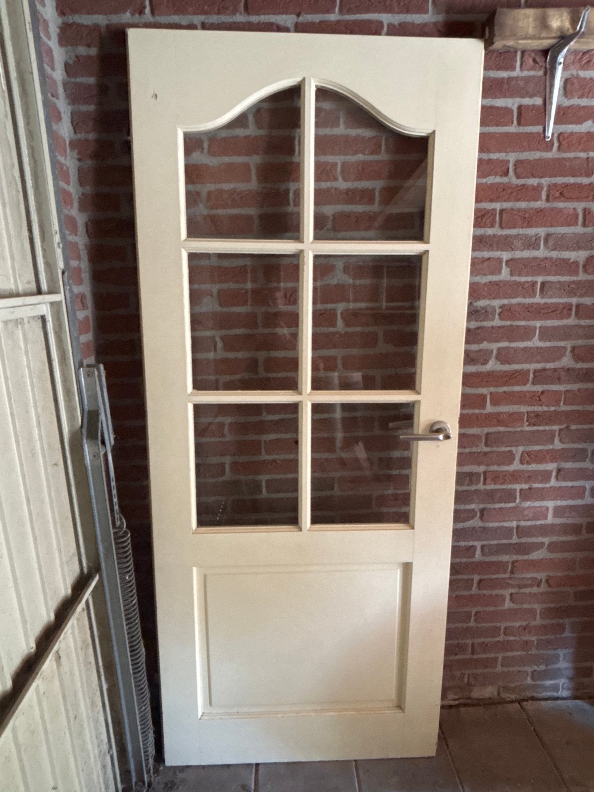 Binnendeur met glas, 200x83 cm, Ophalen, Gebruikt, 80 tot 100 cm, Binnendeur