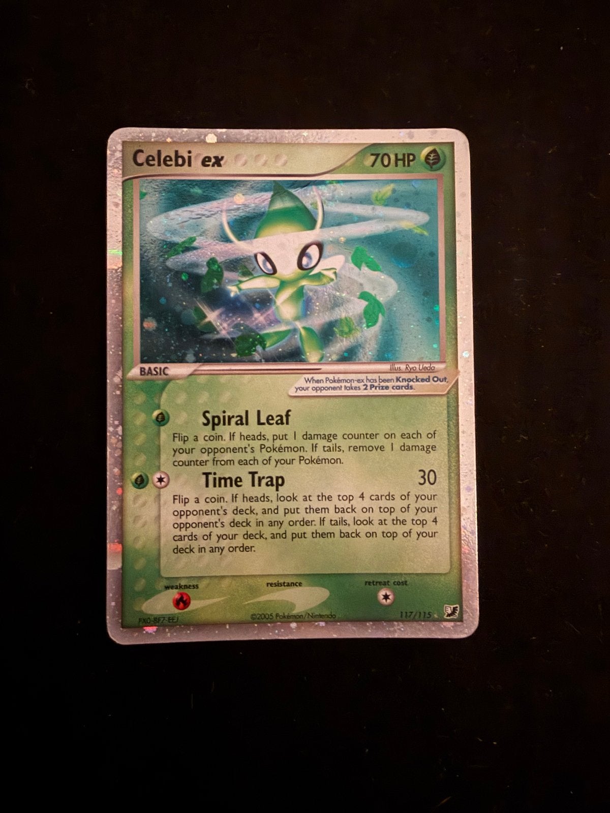 Celebi ex 117/115 EX Emerald Pokémon Kaart, Ophalen of Verzenden, Zo goed als nieuw, Losse kaart, Foil