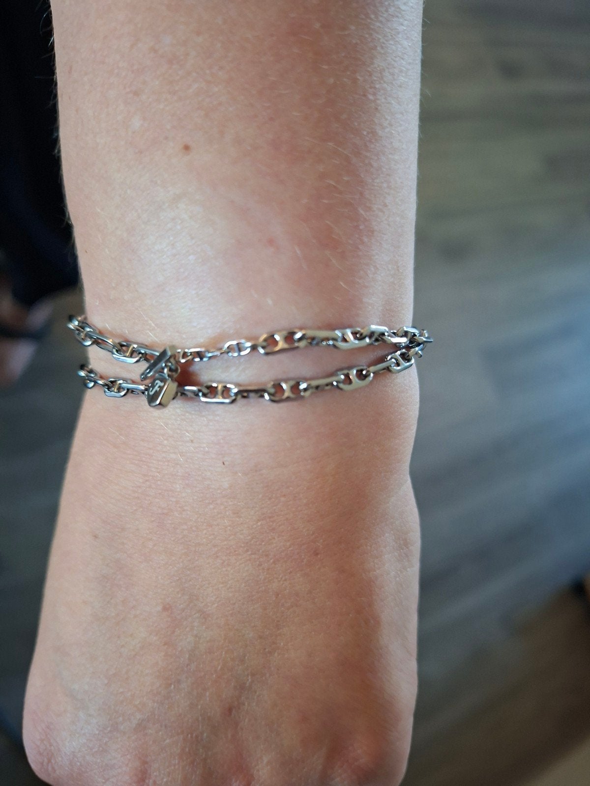 Fossil Armband - Zilverkleurig met T-sluiting, Ophalen of Verzenden, Zo goed als nieuw, Zilver, Staal