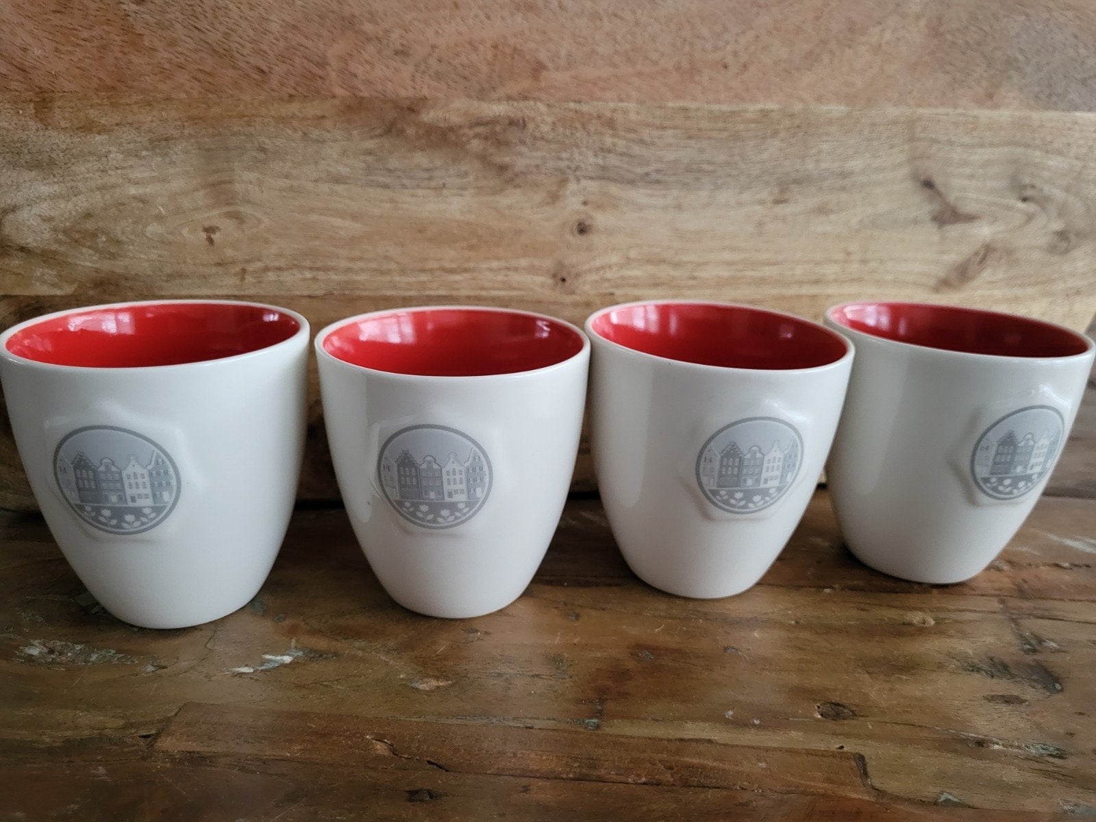 koffiemokjes kopjes 4x, Huis en Inrichting, Keuken | Servies, Ophalen of Verzenden, Zo goed als nieuw, Overige stijlen, Mok
