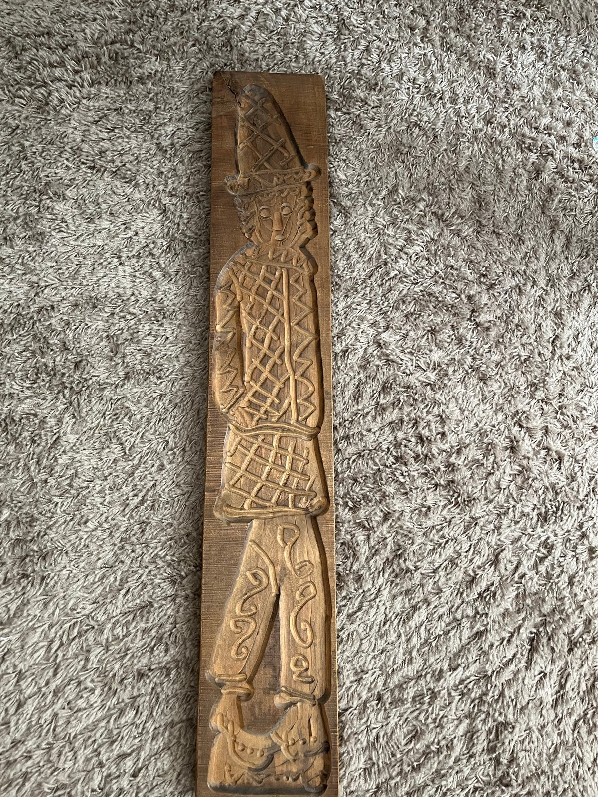Vintage speculaasplank - Harlekijn, Ophalen of Verzenden