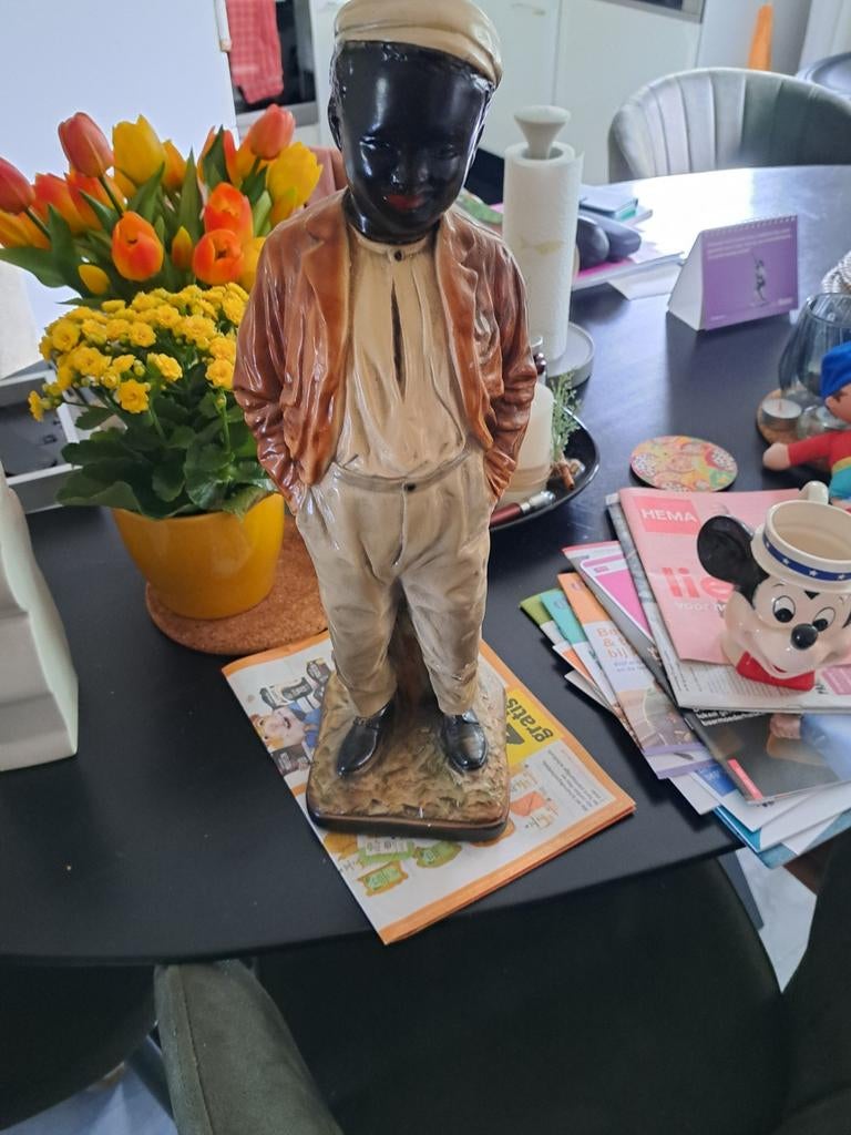 Groot Vintage Beeld "Krantenjongen" – 49 cm – Jaren '50/'60, Ophalen of Verzenden