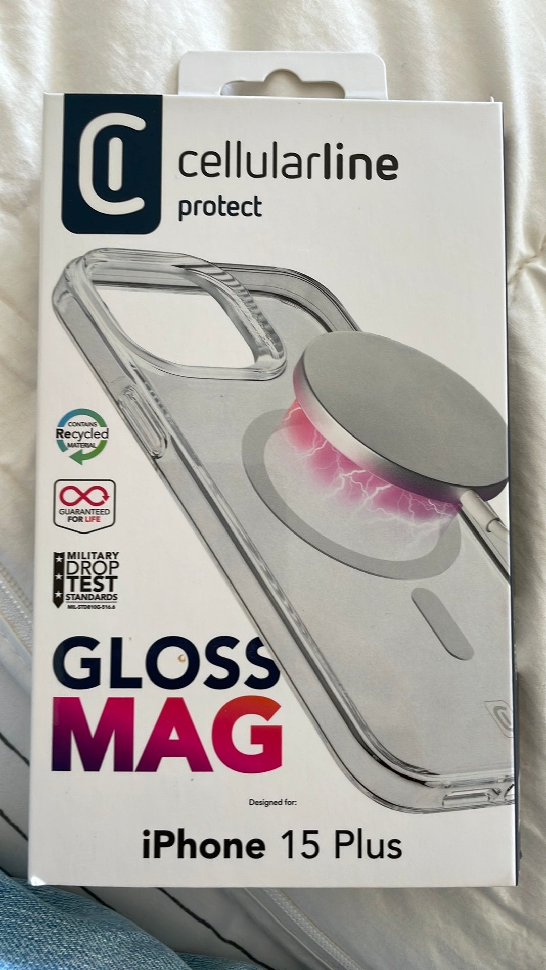 IPhone 15 Plus protector cellularline Gloss Mag, Ophalen of Verzenden, Gebruikt, Bescherming, Apple