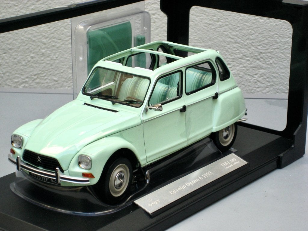 Citroen Dyane 6 1983 Jadegroen Norev Limited 300 ex. 1:18, Ophalen of Verzenden, Nieuw, Auto, Norev