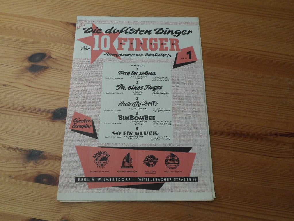 Die dollsten dinger fur 10 finger - heft 1, Accordeon, Gebruikt, Ophalen of Verzenden, Artiest of Componist
