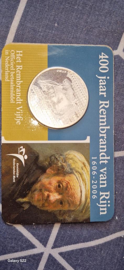 Het Rembrandt Vijfje - 400 jaar Rembrandt van Rijn, Postzegels en Munten, Munten | Nederland, Ophalen of Verzenden, Koningin Beatrix