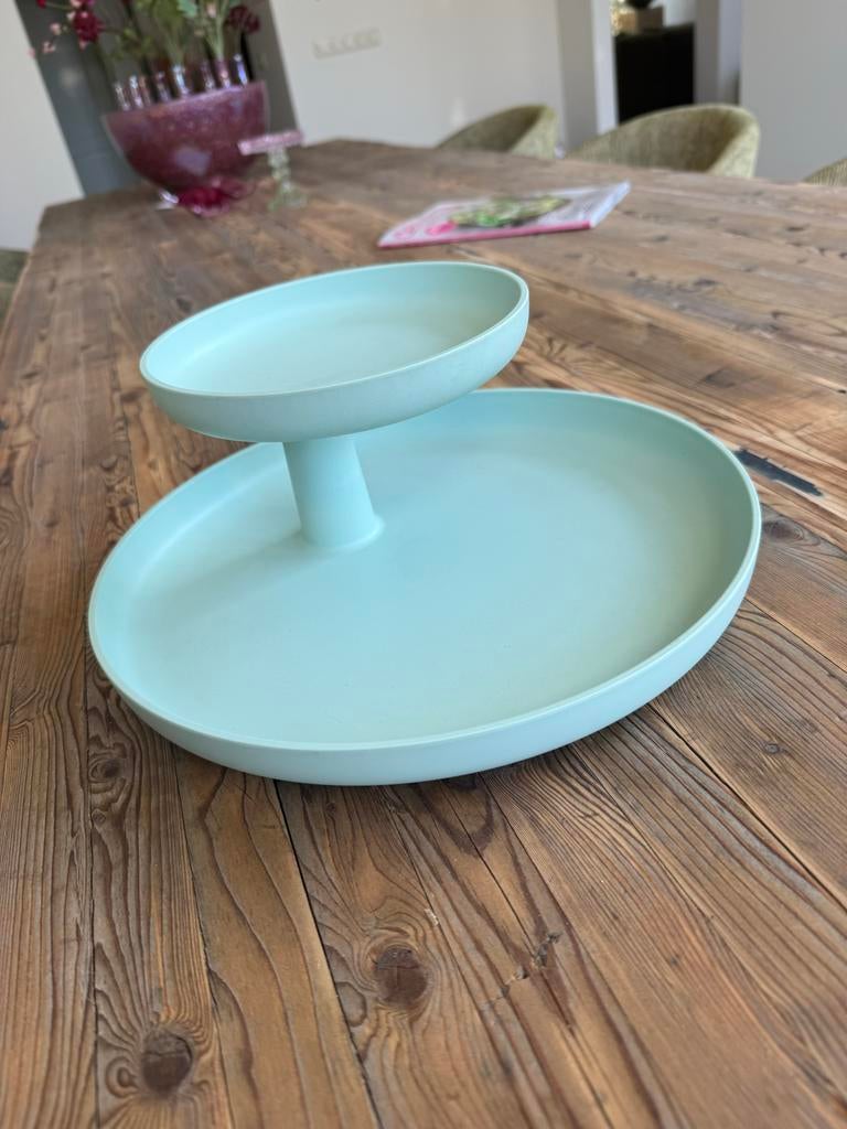 Vitra Rotary Tray - Stijlvolle Etagère in Mintgroen, Kunststof, Schaal, Rond, Ophalen of Verzenden