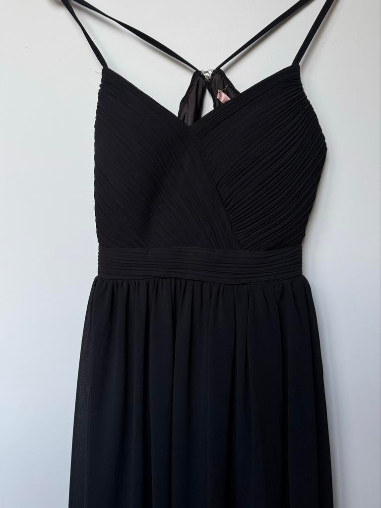 Sjieke Zwarte Gala jurk ( elegant schoolgala  jurk) ), Zwart, Ophalen of Verzenden, Zo goed als nieuw, Maat 36 (S)