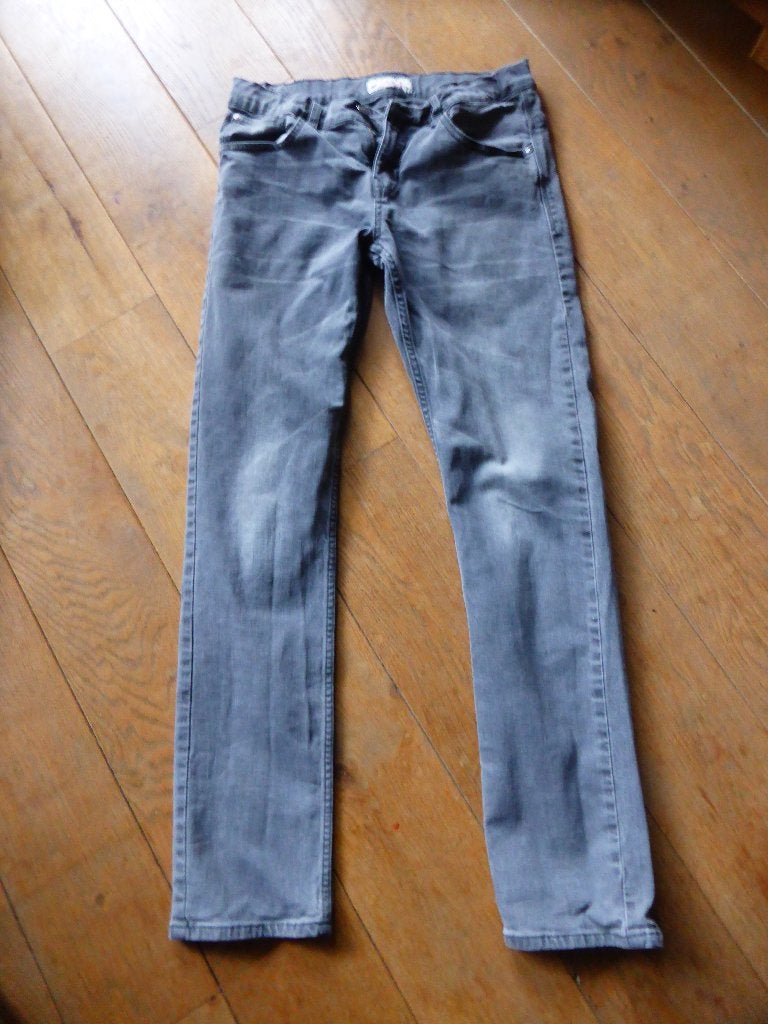 Grijze spijkerbroek The Slim by C&A maat 170, Broek, Ophalen of Verzenden, Zo goed als nieuw, Jongen