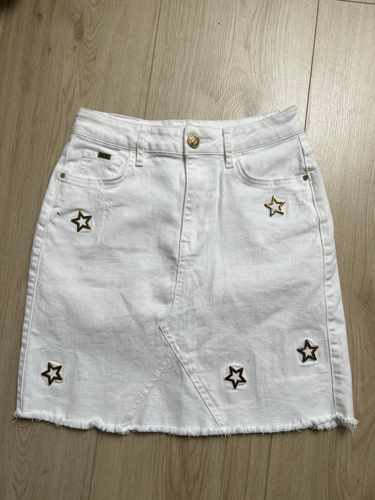 Nwst Witte jeans rok, Josh V, M = S, Ophalen of Verzenden, Zo goed als nieuw, Wit, Boven de knie