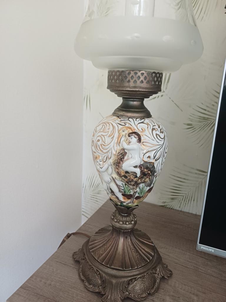 Vintage lamp 60 cm hoog op elektra, Ophalen of Verzenden, Zo goed als nieuw