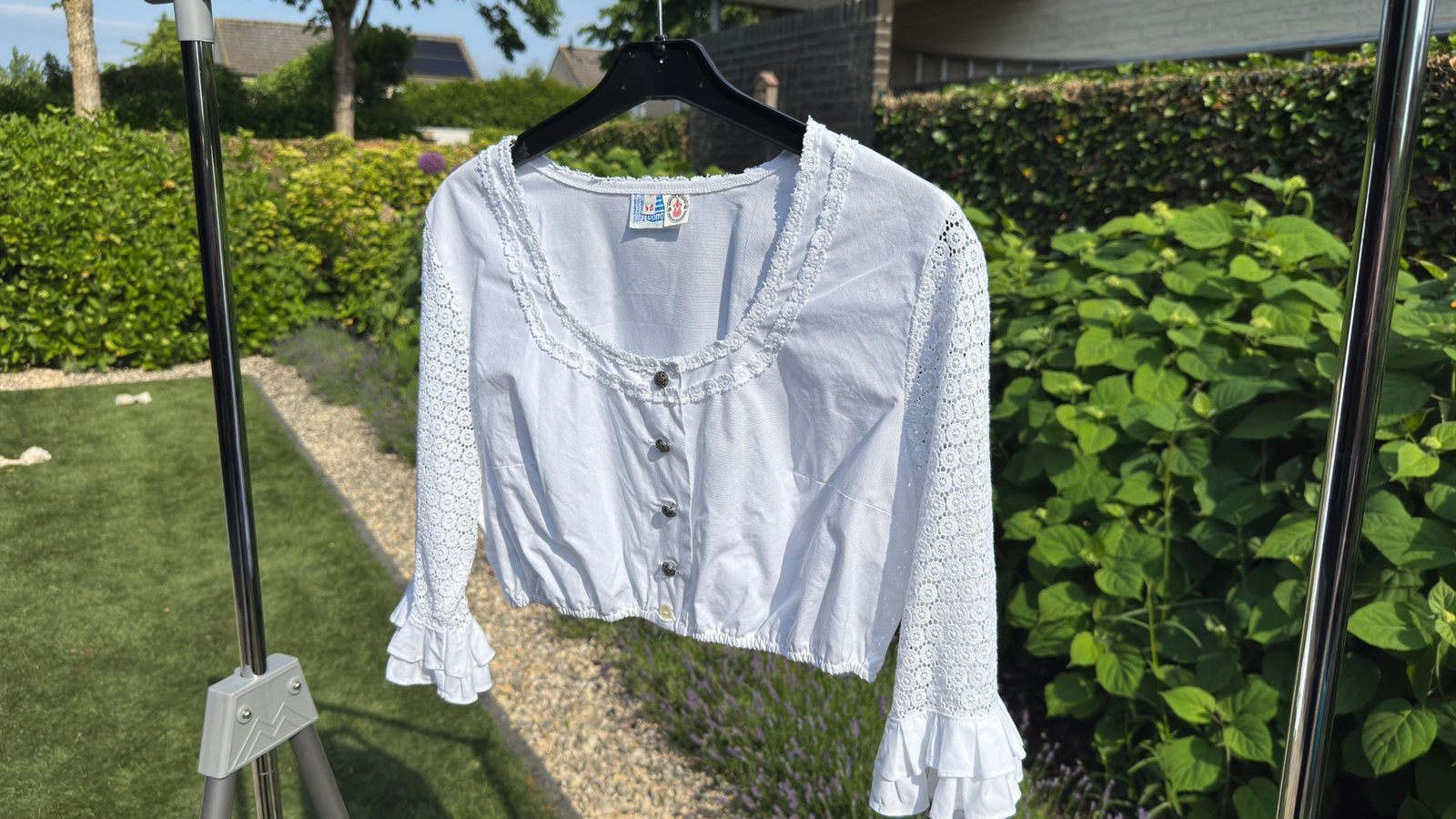 Krüger Dirndl Blouse met Kant en Ruches - Maat 46, Kleding | Dames, Overige Dameskleding, Gedragen, Ophalen of Verzenden