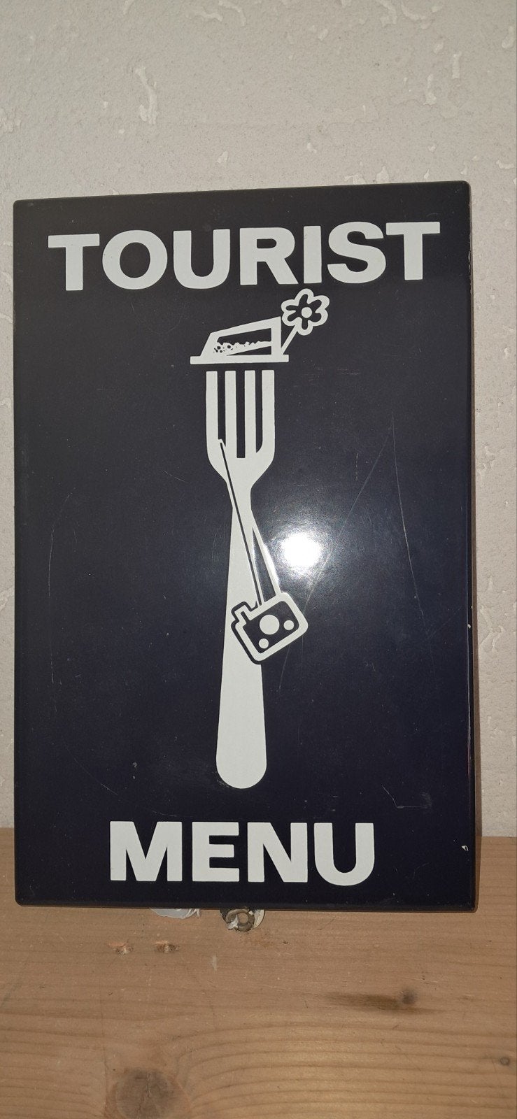 Emaille bord tourist menu, Ophalen of Verzenden, Gebruikt, Reclamebord