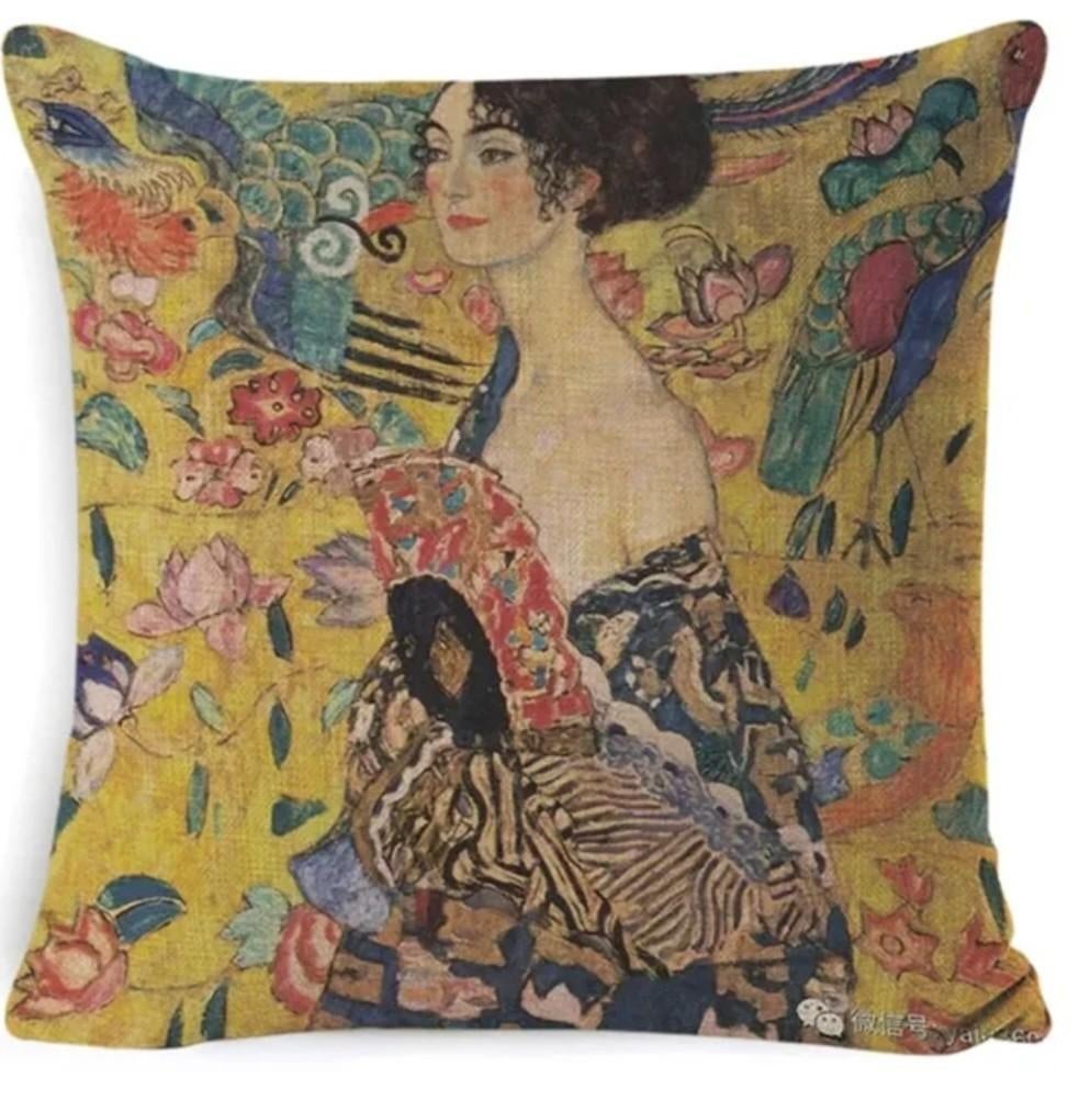 Nieuw, kussenhoezen, 45-45 cm. Gustav Klimt, vrouw., Ophalen of Verzenden, Nieuw, Overige kleuren, Vierkant